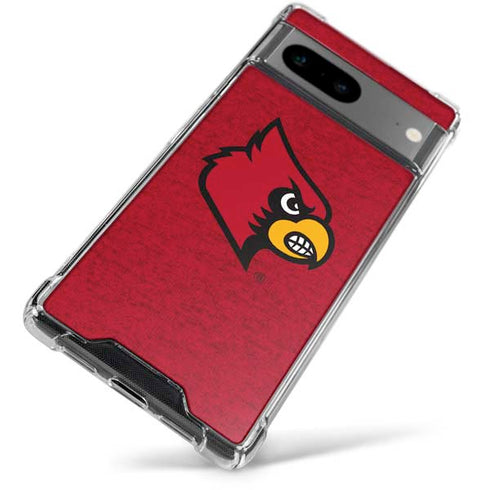 University of Louisville Red Background Google Pixel 7a Clear Case